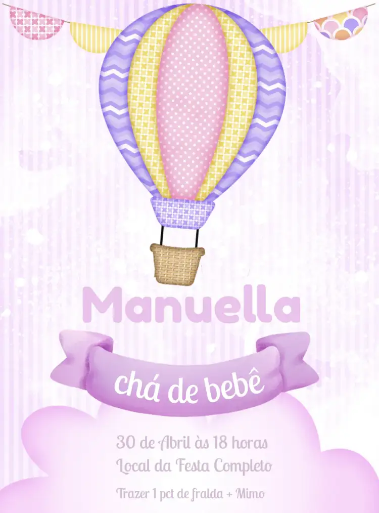 Chá De Bebê Balão Fraldas