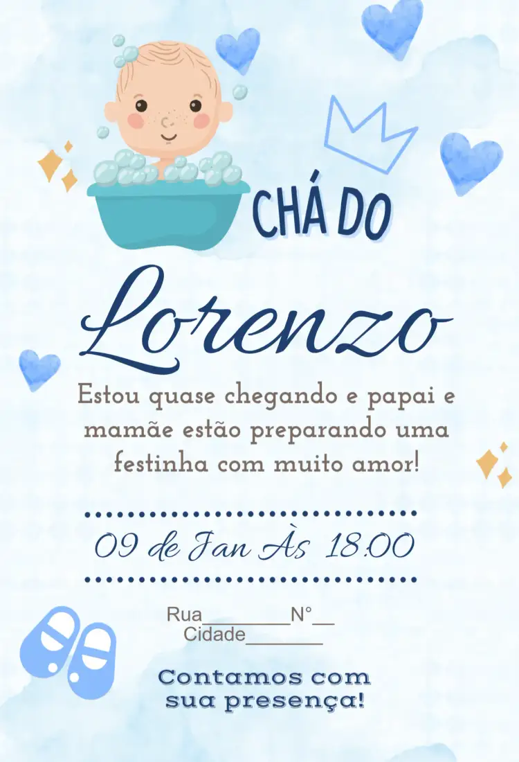 Invitation Baby Shower - Bathtub – Diaper Shower theme colorful, playful, childlike, modern, fun, minimalist