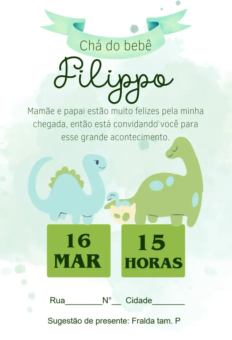 Baby Shower - Dinos invitation
