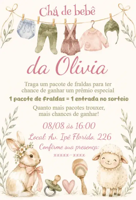 Chá de bebê floral coelhinha