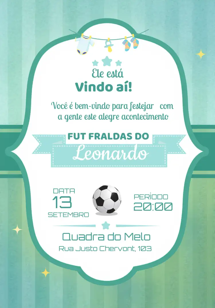 Chá De Bebê Fut Fraldas Futebol
