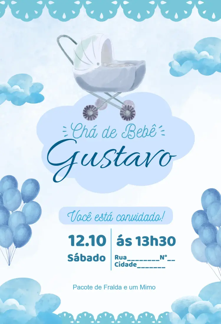 Baby Shower - Clouds invitation