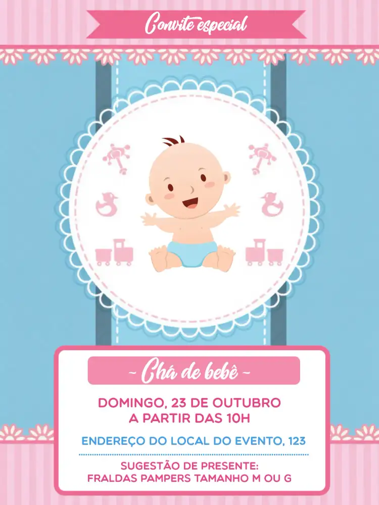 Chá De Bebê Rosa Neném