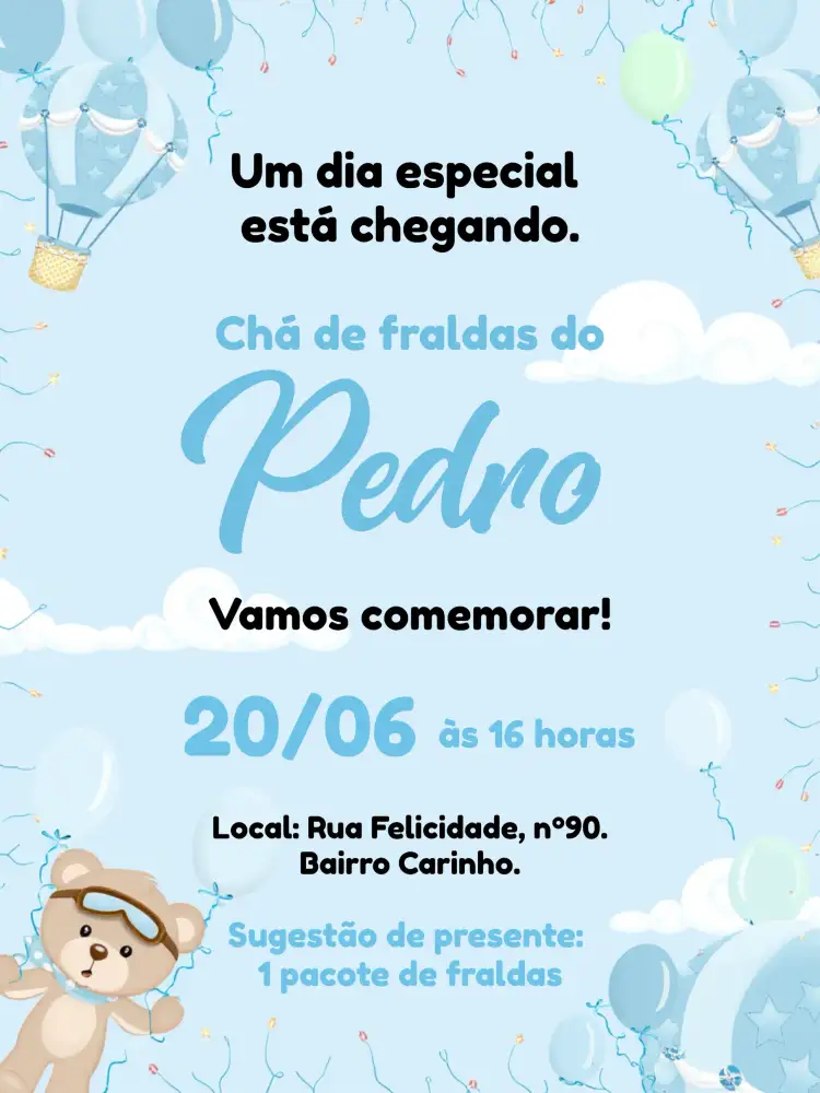 Chá De Bebê Ursinho Baloeiro Branco