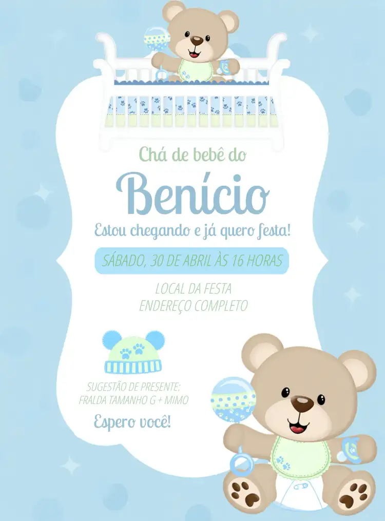 Chá De Bebê Ursinho Coroa