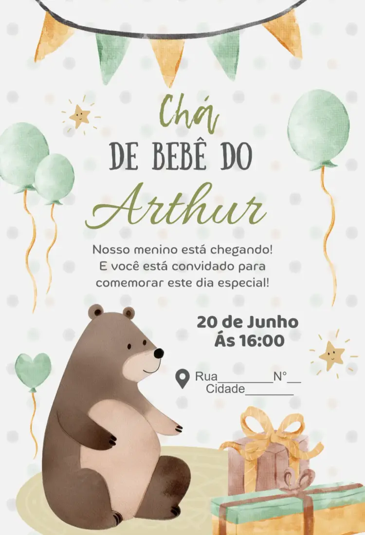 Baby Shower - Bear invitation