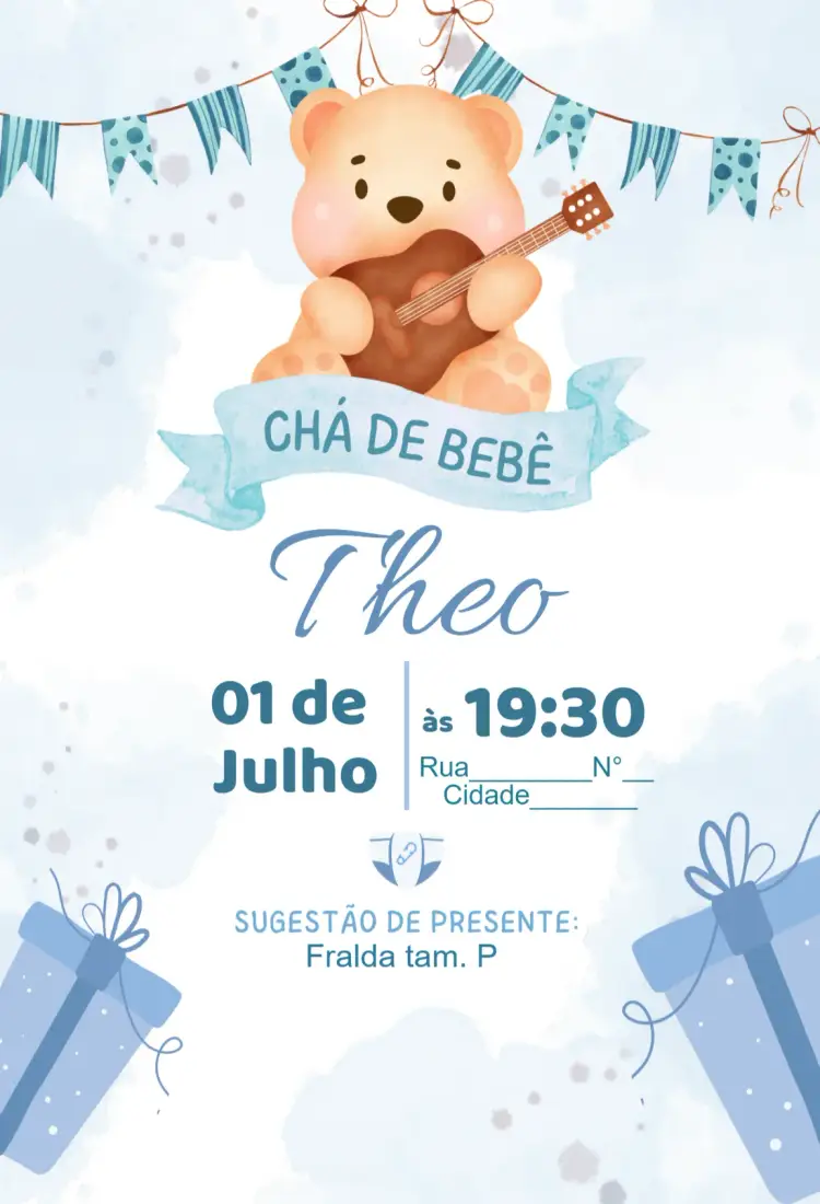 Baby Shower - Guitar invitation