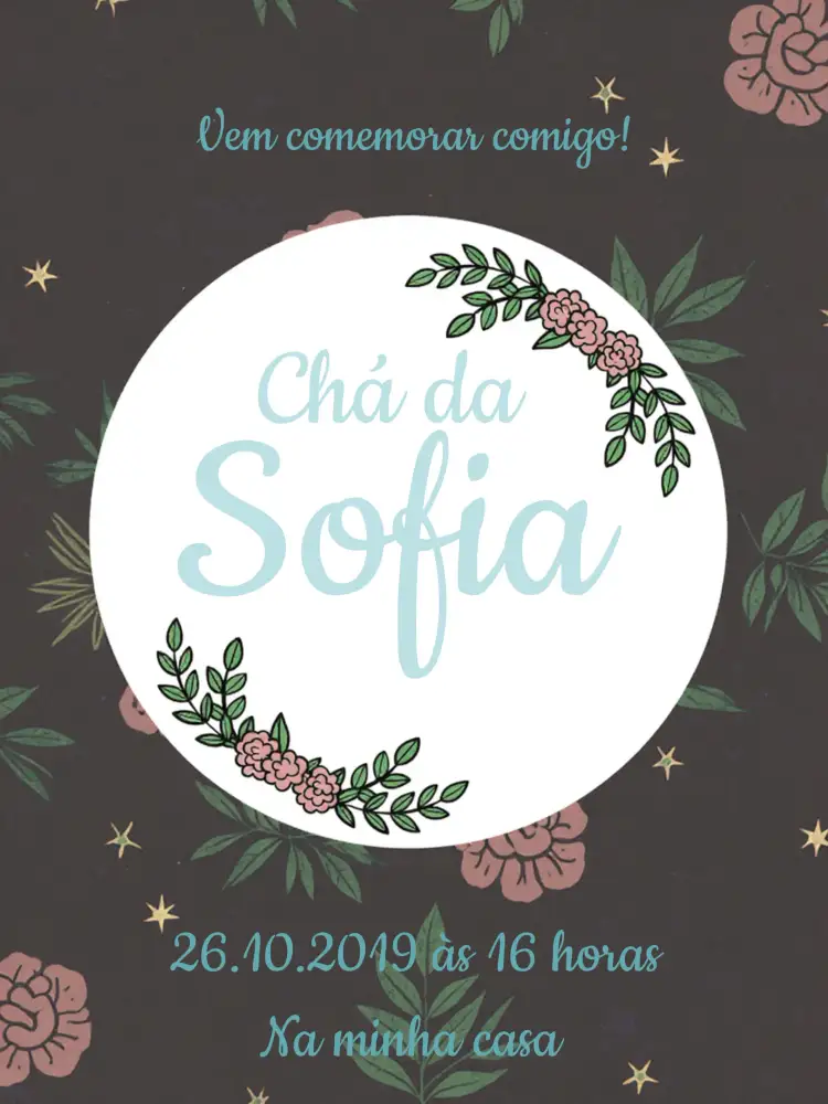 Convite Chá De Casa Nova Casamento – tema Chá de Panela floral, romântico, vibrante, delicado, moderno