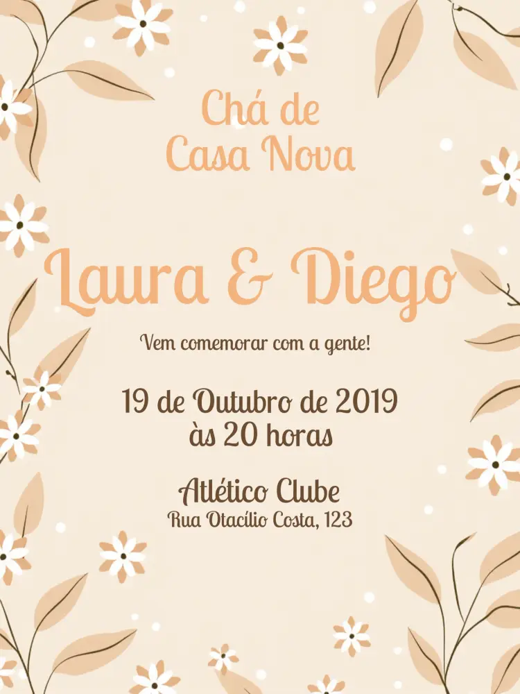 Convite Chá De Casa Nova Casamento
