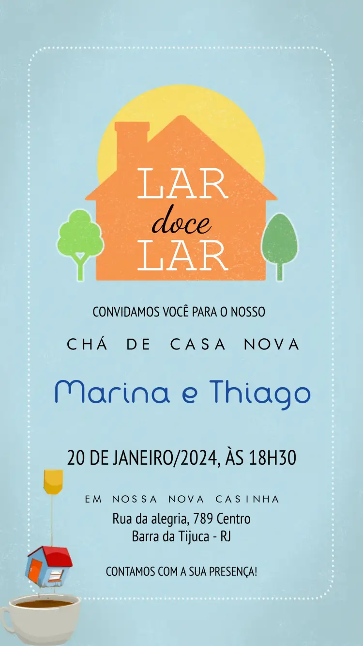 Convite Chá De Casa Nova Laranja