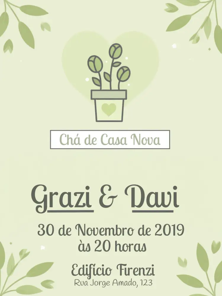 Convite Chá De Casa Nova Panela