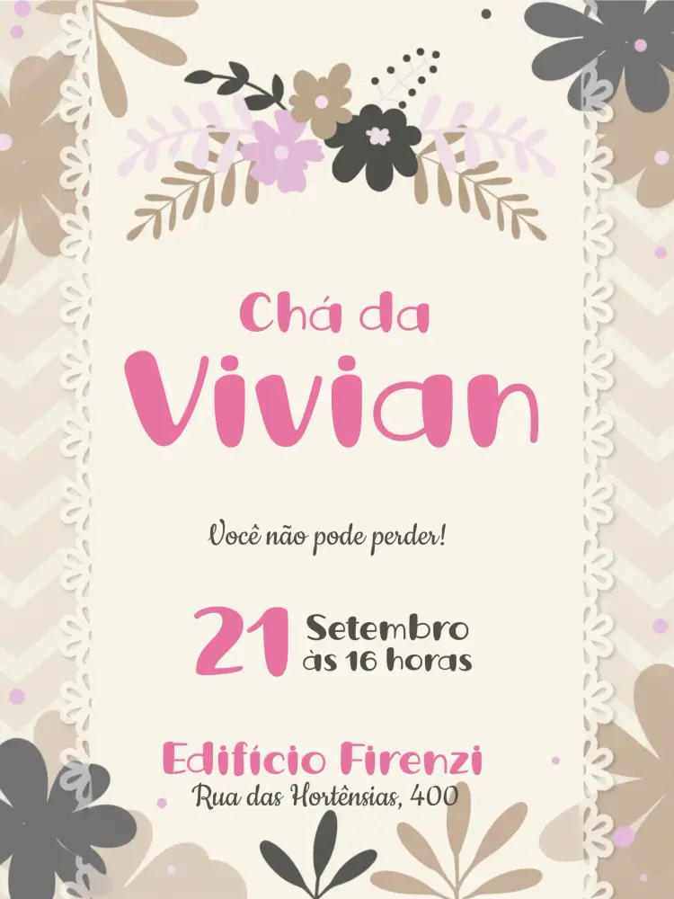Convite Chá De Casa Nova Rosa