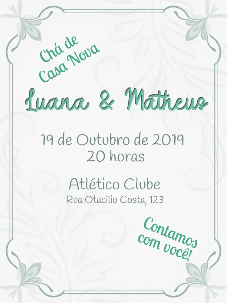 Convite Chá De Casa Nova Verde