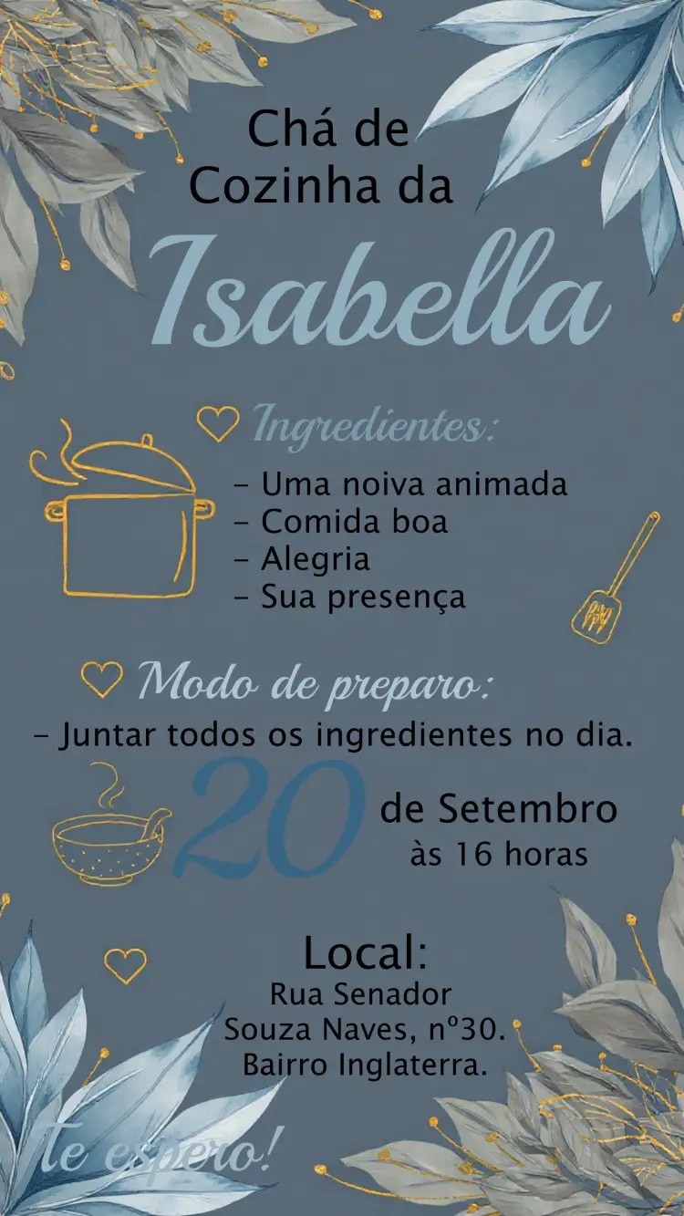 Convite Chá De Cozinha Floral Noivos