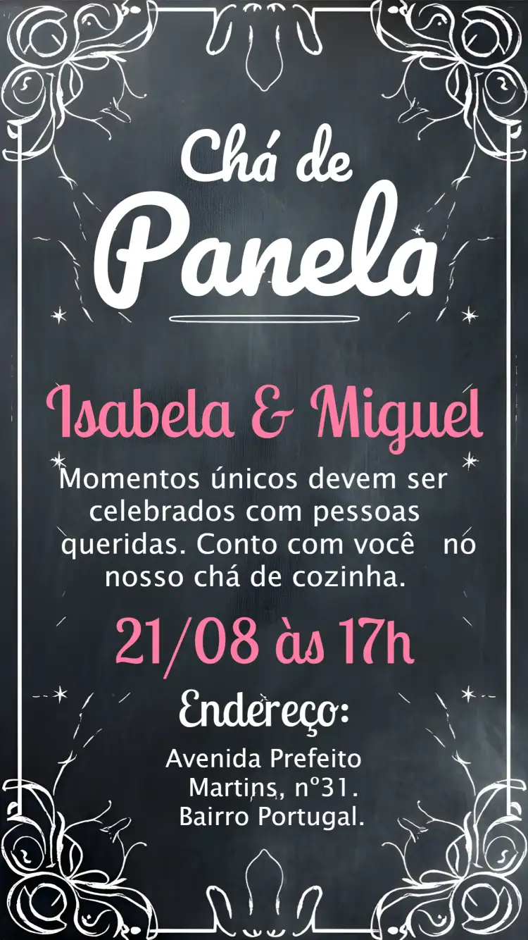 Chá De Cozinha Panela Chalkboard Preto