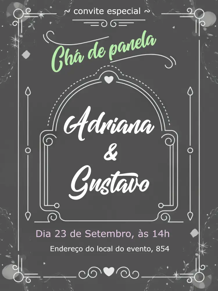 Convite Chá De Cozinha - Quadro Negro Giz Chalkboard – tema Chá de Panela chalkboard, moderno, rústico, descontraído, minimalista