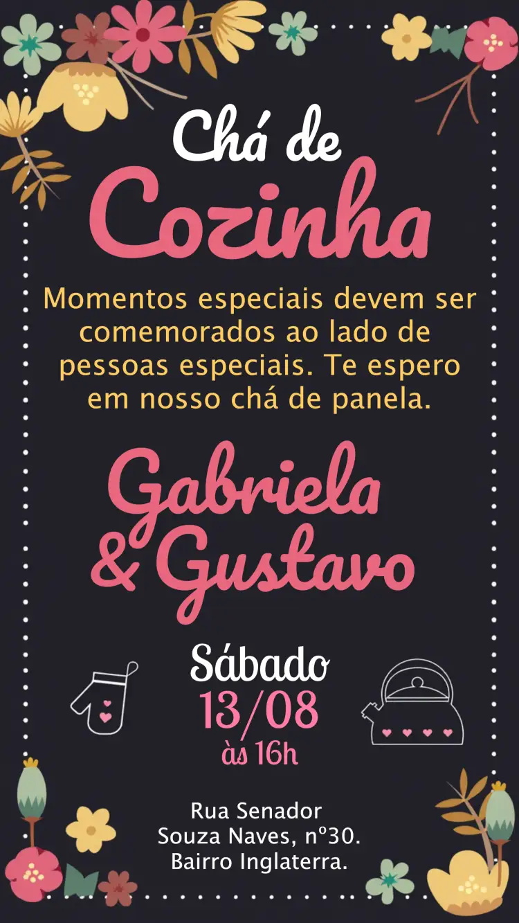 Convite Chá De Cozinha Quadro Negro Giz Preto – tema Chá de Panela chalkboard, moderno, colorido, minimalista, temático, elegante