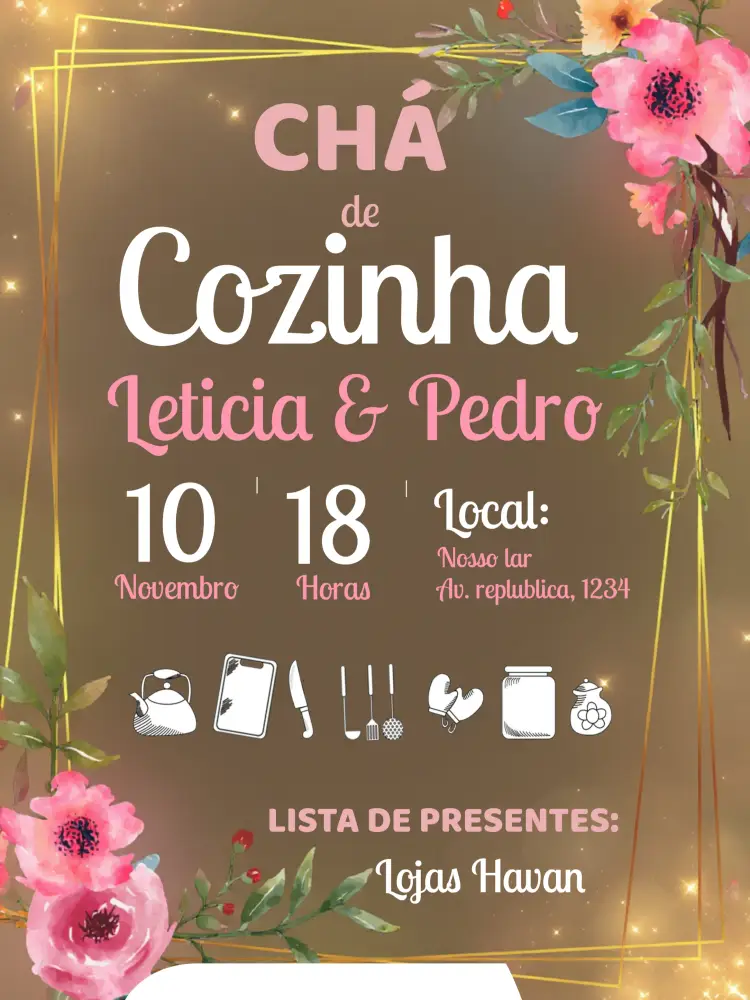 Convite Chá De Cozinha Rolo