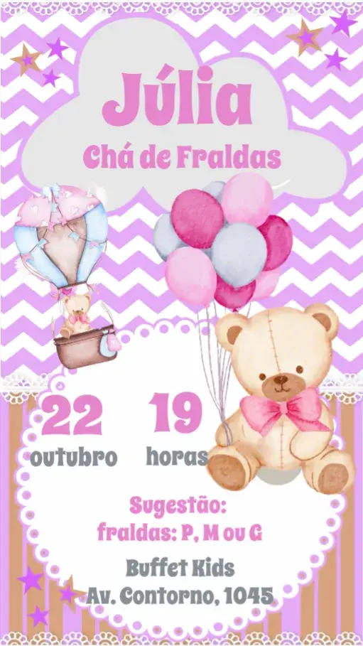Convite Chá de Fraldas