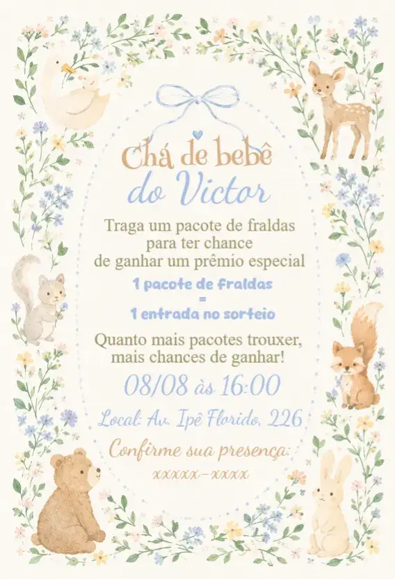 Forest Animals Baby Shower invitation