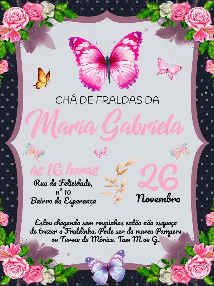 Chá De Fraldas Borboletas Jardim
