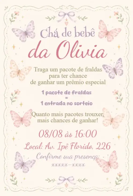 Baby shower de mariposas en el jardín
