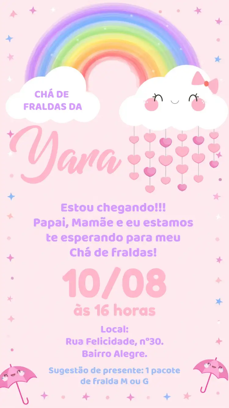Chá De Fraldas Chuva Amor Bebê