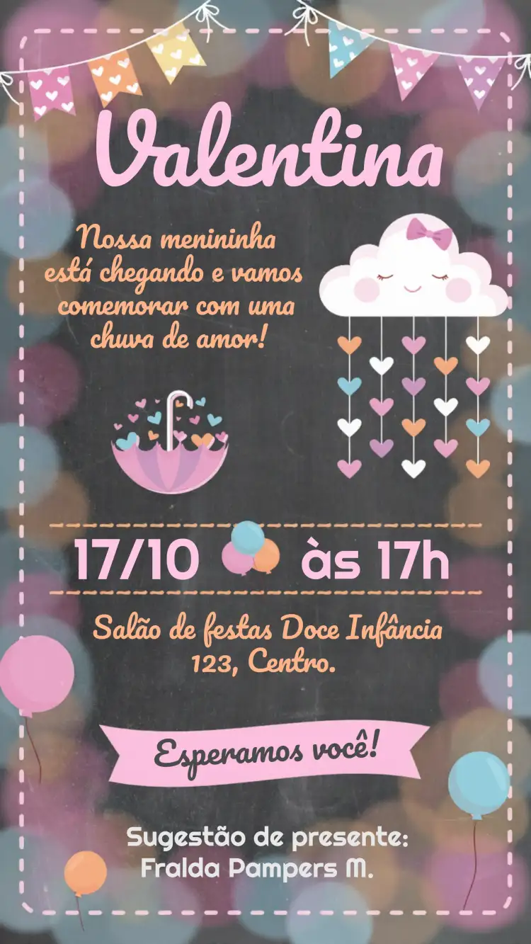 Chá De Fraldas Chuva Amor Infantil