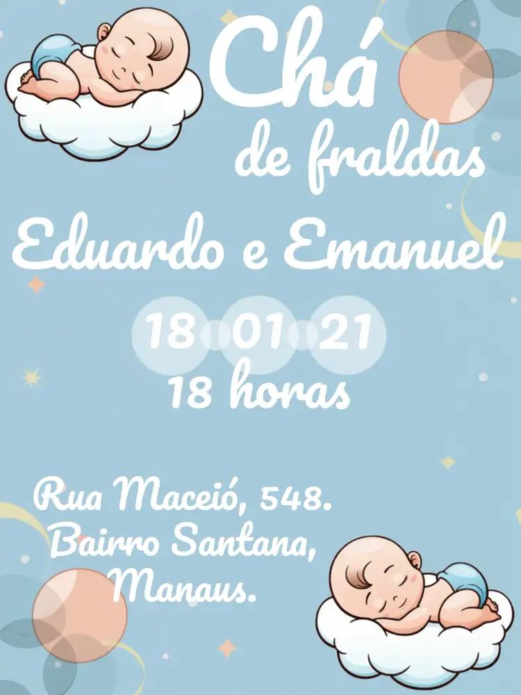 Chá De Fraldas Gêmeos Meninos Sabão