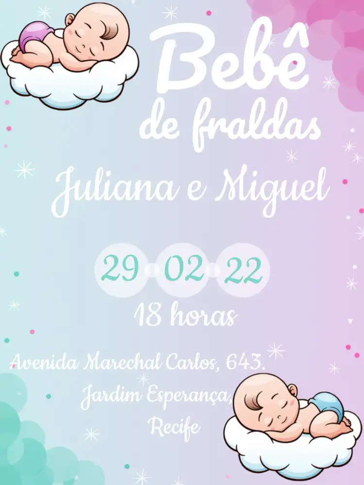 Chá De Fraldas Gêmeos Rosa E Azul Bebês