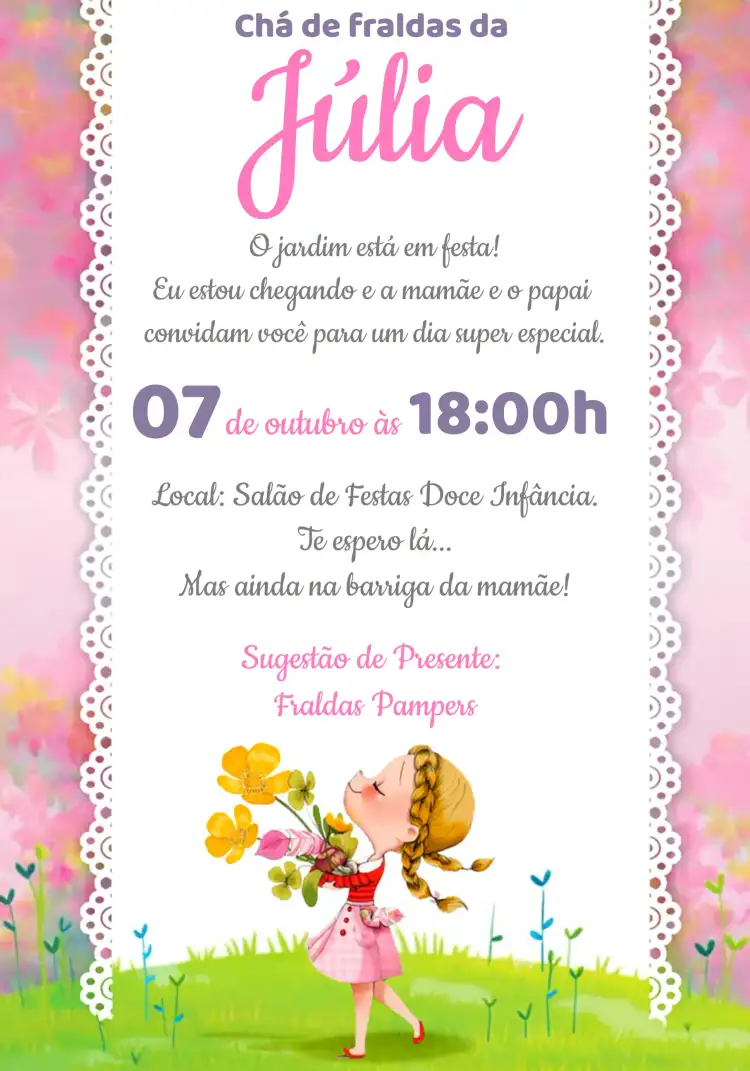 Chá De Fraldas Jardim Encantado Zap