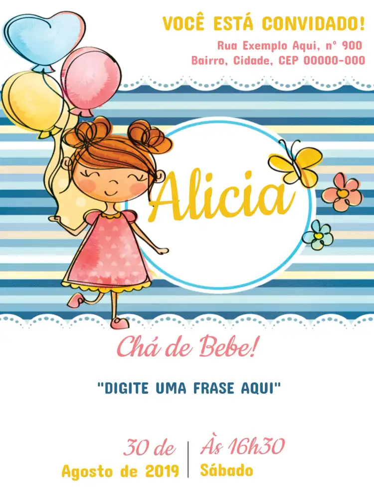 Chá De Fraldas Menina Balão