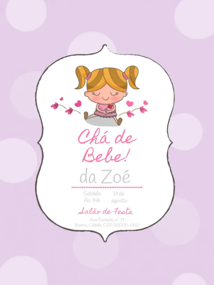 Chá De Fraldas Menina Poá