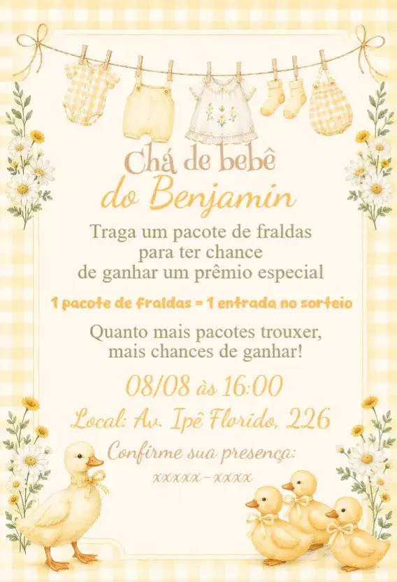 Duck Diaper Shower invitation