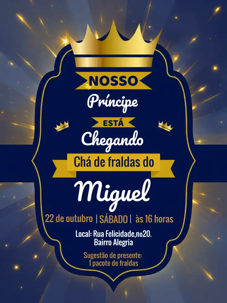 Chá De Fraldas Realeza Bebê