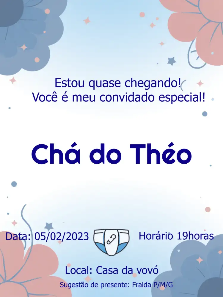 Chá De Fraldas Ursinho Azul Faixa