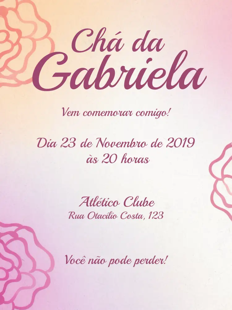Convite Chá De Panela Bride – tema Chá de Panela floral, rosa, moderno, elegante, feminino, casual