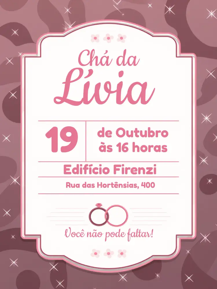 Convite Chá De Panela Casa – tema Chá de Panela delicado, romântico, floral, moderno, minimalista, vintage