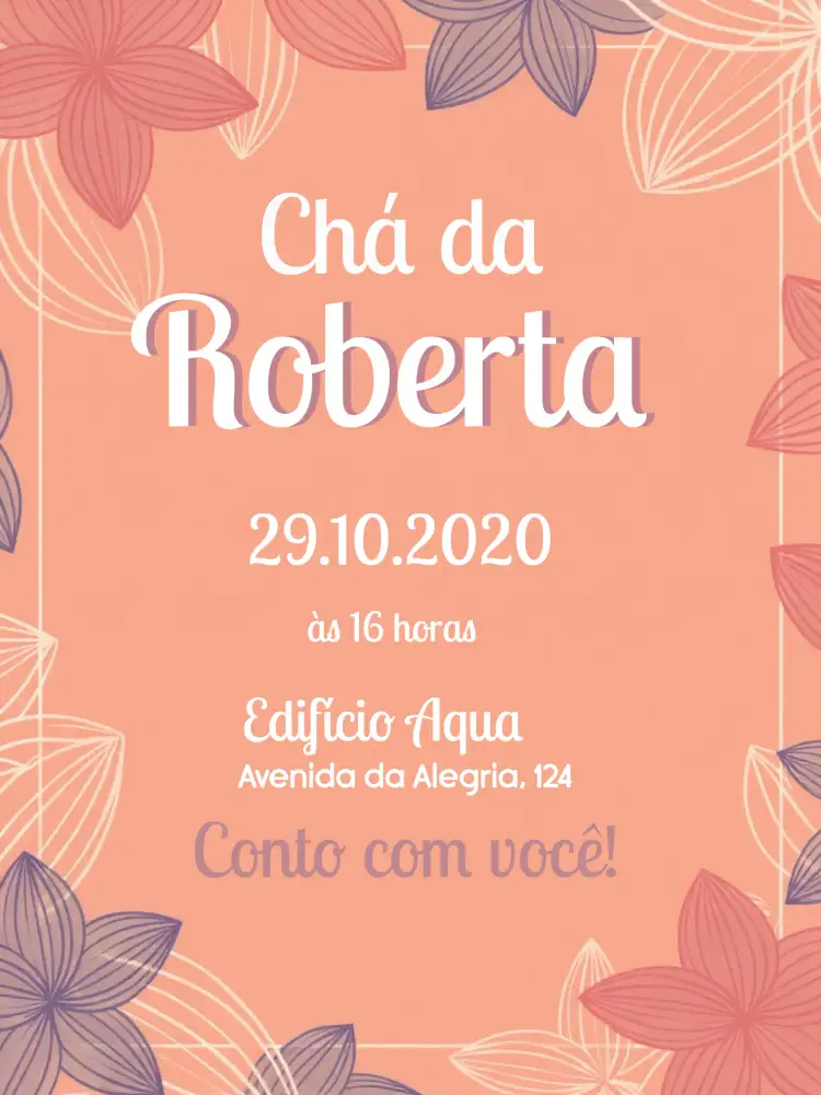 Convite Chá De Panela Casamento – tema Chá de Panela floral, rosa, delicado, elegante, moderno, romântico