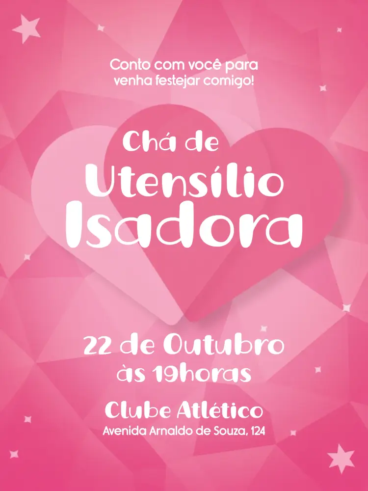 Convite Chá De Panela Corações Bridal