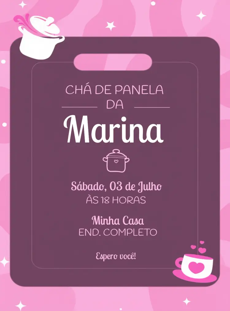 Convite Chá De Panela Fazer