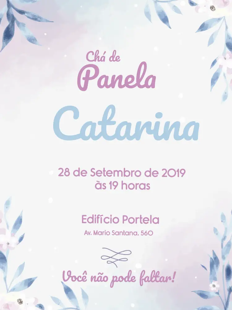 Convite Chá De Panela Floral Flores