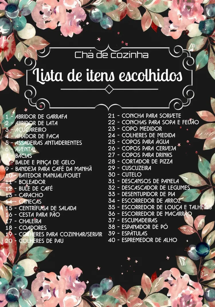 Convite Chá De Panela Floral Presentes editável e personalizável