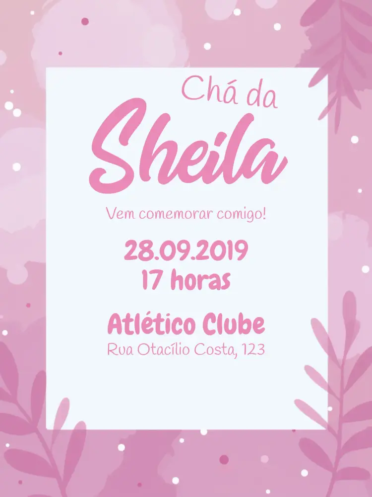 Convite Chá De Panela Flores