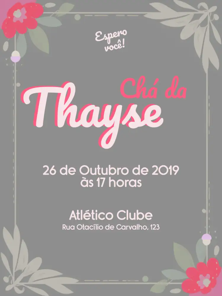 Convite Chá De Panela Folhas – tema Chá de Panela floral, moderno, elegante, rosa, natural, delicado