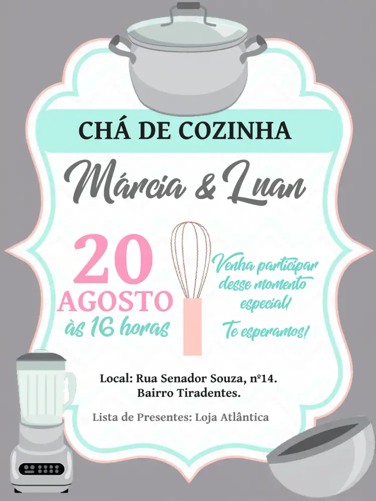 Convite Chá De Panela Fouet – tema Chá de Panela modernos, elegantes, coloridos, cozinha, minimalista, divertidos