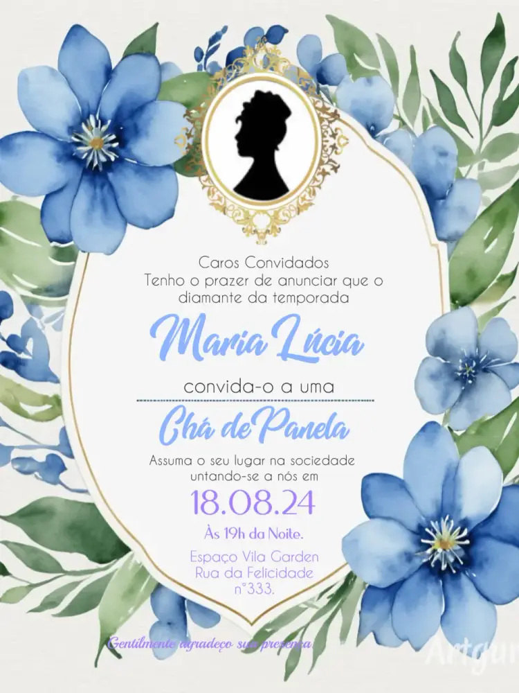 Convite Chá De Panela Lady Bridgerton Lilás