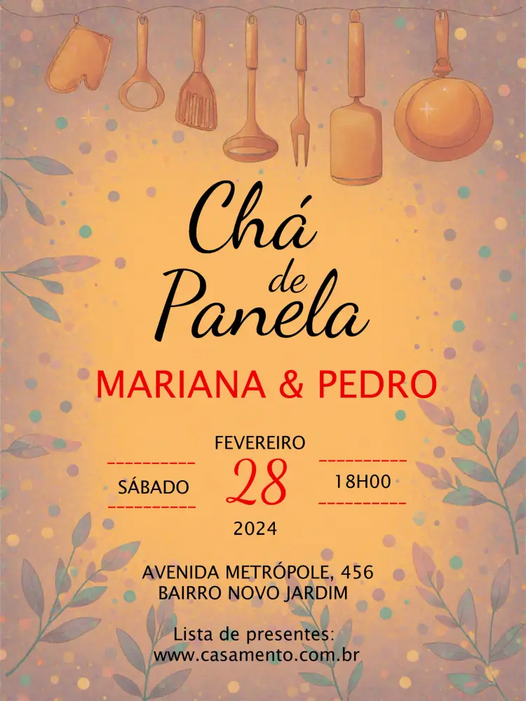 Convite Chá De Panela Nova