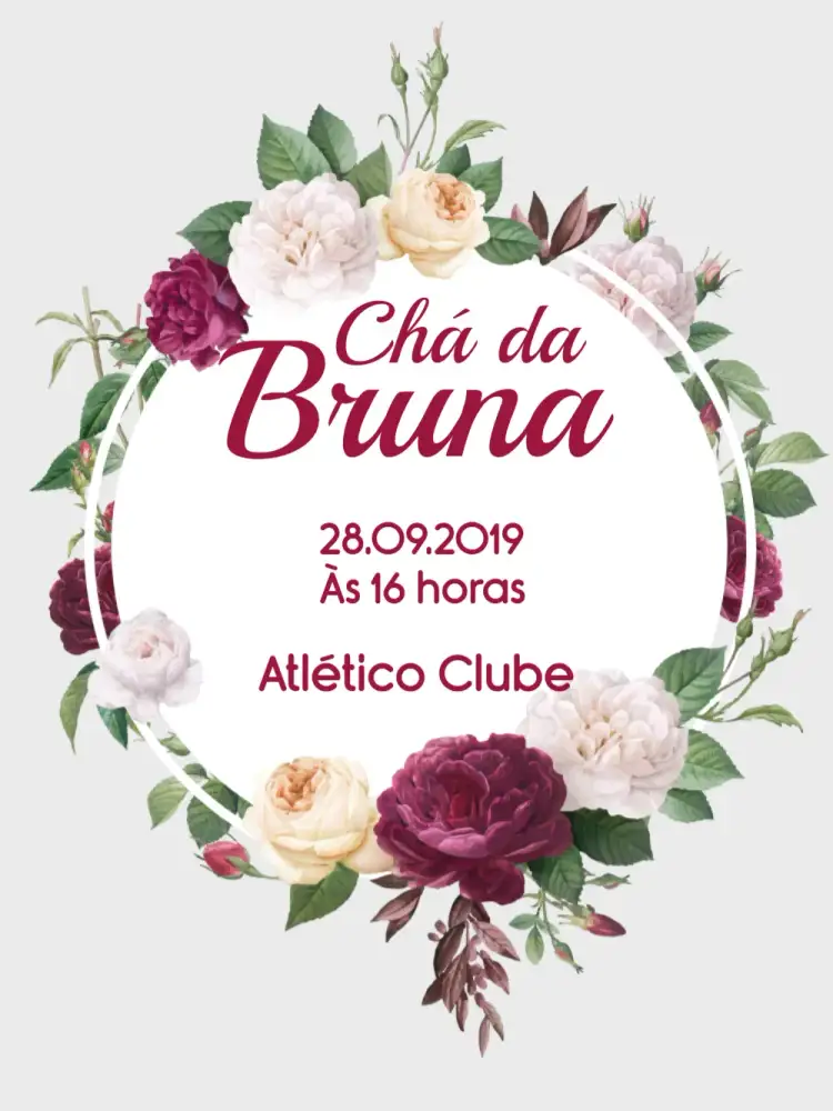 Convite Chá De Panela Nova – tema Chá de Panela floral, vermelho, moderno, alegre, elegante