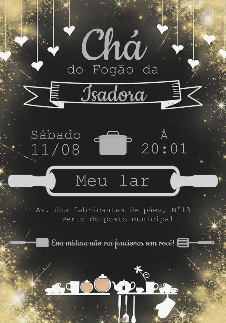 Chá De Panela Quadro Negro Chalkboard Talheres
